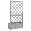 vidaXL-Garden Trellis Planter 27.6"x11.8"x53.1"-Solid Firwood-Grey-Outdoor Plant Support - Flower Box Included - 4 of 4