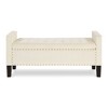 48"L Velvet Storage Bench, End Of Bed Upholstered Tufted Button Storage Bench With Nails Trim, Storage Velvet Rectangular Bed Bench - 3 of 4