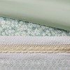 Sapphtopaz 5 Pcs Printed Seersucker Comforter Set, Farmhouse Style Bedding Set Quilt Set with Throw Pillows Lace Embellishment, Machine Washable - 3 of 4