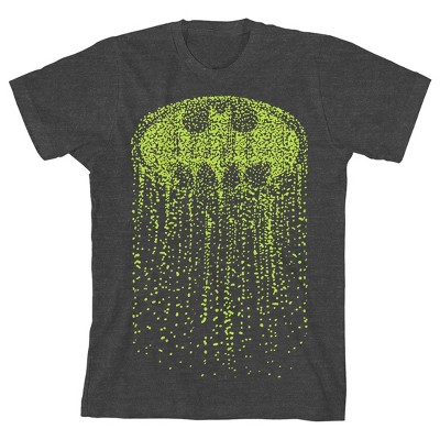 Batman Dripping Logo Boy's Charcoal Heather T-shirt