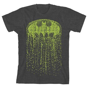Batman Dripping Logo Boy's Charcoal Heather T-shirt - 1 of 3