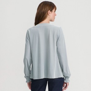 Lands' End Women's Long Sleeve Velvet Blouse - 1 of 4