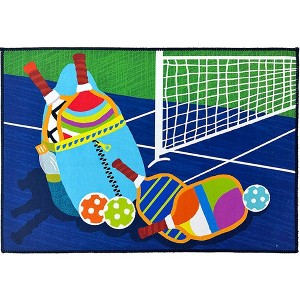 Olivia’s Home Let’s Play Pickleball Doormat, 22" x 32", Sports Theme Indoor/Outdoor Entry Mat for Game Room or Patio - 1 of 3
