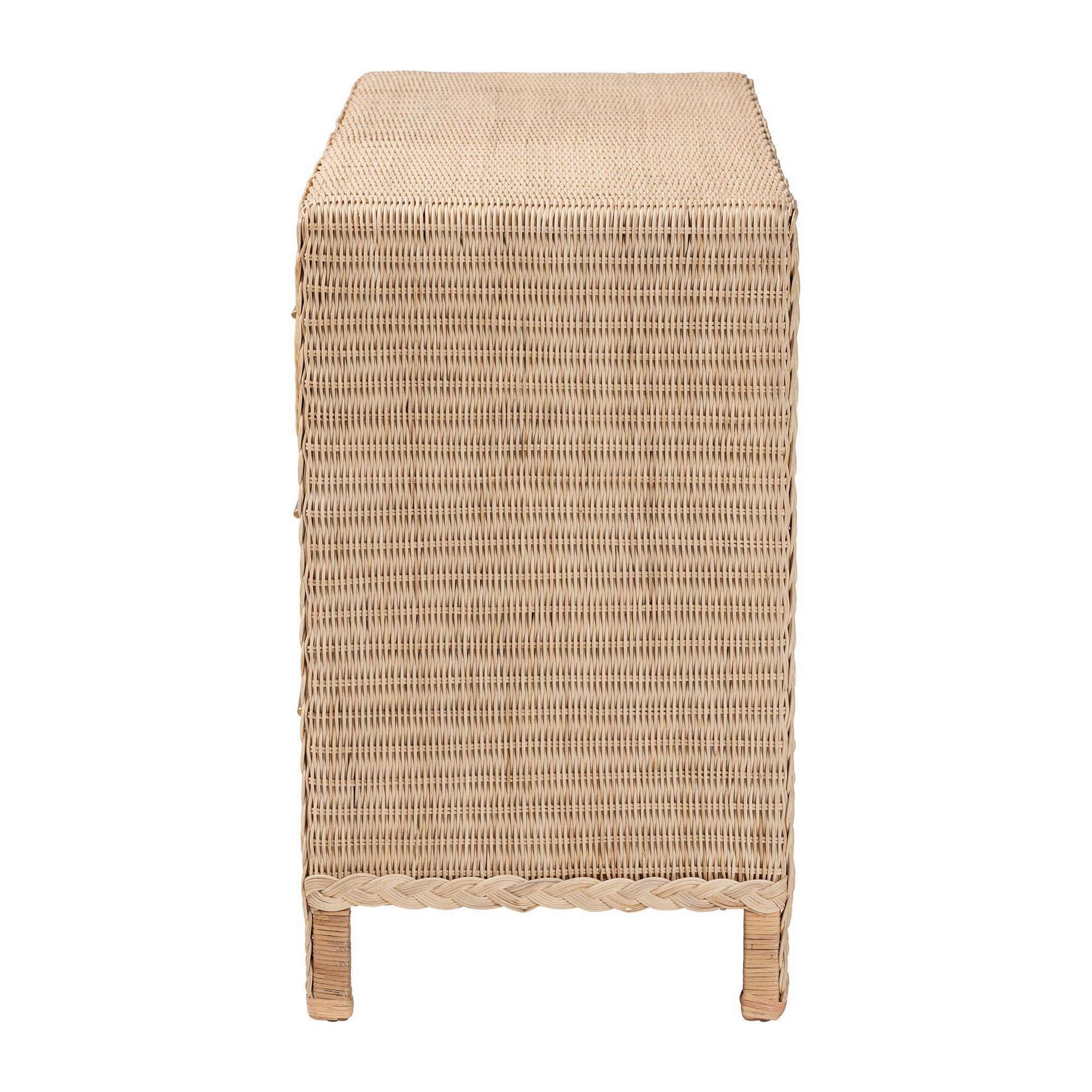 bali & pari Lanica Rattan 6 Drawer Dresser Sun Bleached Rattan