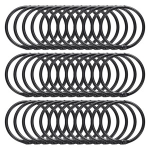 Unique Bargains Iron Round Snap Durable Smooth Glide Shower Curtain Rings 36 Pcs - 1 of 4