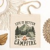 City Creek Prints Life Is Better By The Campfire Tent Canvas Tote Bag - 15x16 - Natural - 2 of 2