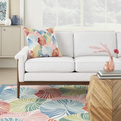 Waverly Multicolor 20" x 20" Polyester Indoor/Outdoor Throw Pillow