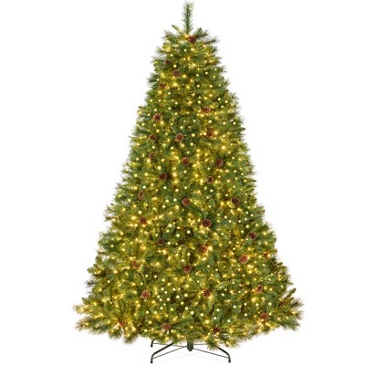 Funcid 6ft Pink Artificial Christmas Tree, Hinged Spruce Full Tree With