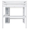 CAVINAS Twin Size Loft Bed Wooden Bed Frame with L-Shaped Desk, Shelves, Wardrobe and Ladder for Bedroom - 3 of 4