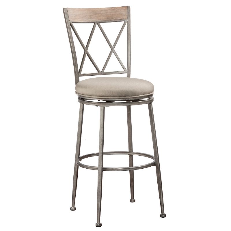 Stewart Metal Counter Height Swivel Stool Aged Pewter - Hillsdale Furniture, 1 of 12
