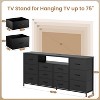 Acekool 12 Drawer Fabric Dresser, Skinny Chest with Charging Station, Metal Frame, Farmhouse Storage Organizer for Bedroom, Closet, Apartments - 2 of 4