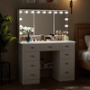 Famapy White 43.3"W 3 Mirrored Vanity Table With Lights and Storage Drawers - image 4 of 4