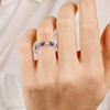 Pompeii3 3Ct Ruby & Diamond Eternity Ring 14k Gold or Platinum Lab Created - 4 of 4