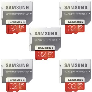 Samsung 32GB EVO Plus UHS-I microSDHC Memory Card with SD Adapter - 5 Units - 1 of 4