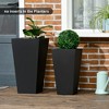 Aghana Digitals 2-Pack Gray Outdoor Magnesium Oxide Planters, 22in & 18in Stackable Flower Pots - 3 of 4