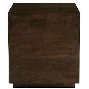 Moti Flagstaff Square Side Table in Modern Barista Brown Finish on Solid Wood - 1 of 3