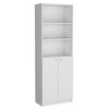 HomeRoots Set of Three White Wood Ten Tier Modular Bookcase with Four Doors - 4 of 4