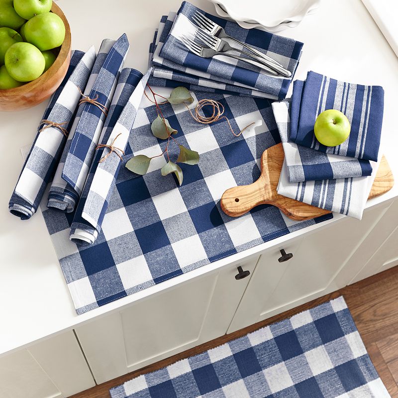 Farmhouse Living Stripe and Check Kitchen Towels, Set of 3 - 17" x 28" - Elrene Home Fashions, 3 of 4