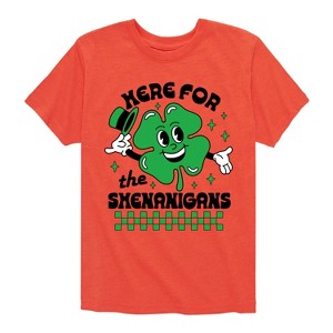 Boys' - Instant Message - St. Patrick's Day Here For The Shenanigans Short Sleeve Graphic T-Shirt - 1 of 4
