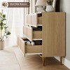 Rattan 6 Drawer Dresser for Bedroom, Natural Double Dresser with Golden Handles, Wooden Chest of Drawers for Closet for Living Room, Hallway, Nursery - 2 of 4