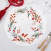 Saro Lifestyle Yuletide Charm Red Berry Wreath Placemat (Set of 4), White, 15"x15" - 4 of 4