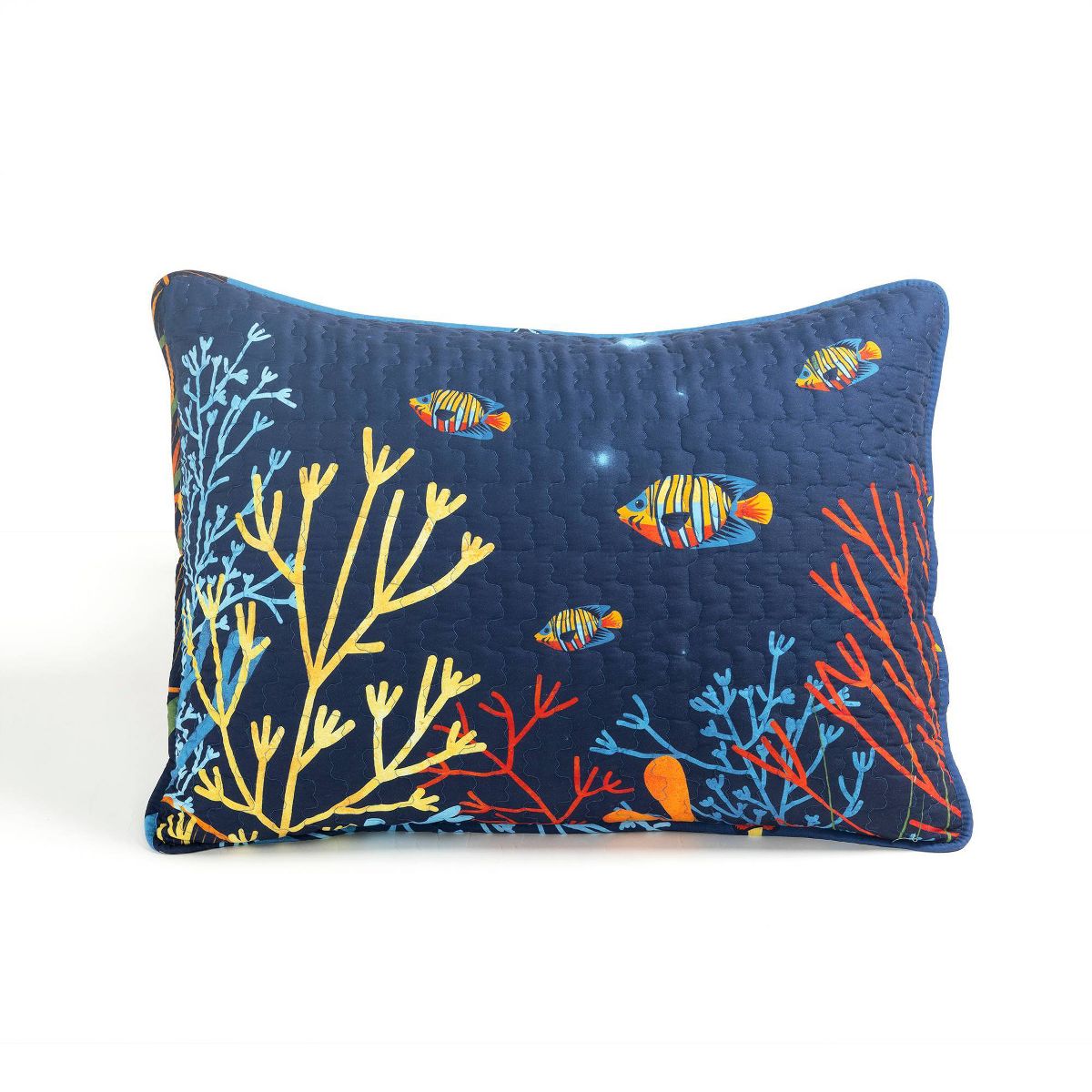 Twin 2pc Set Kids' Under The Sea Quilts Navy - Lush Décor: Kids Bedding Set, Ocean Theme, Reversible, OEKO-TEX Certified - thumbnail 5