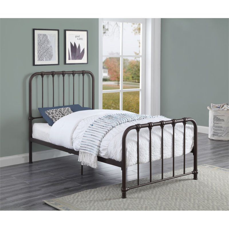 Bethany Twin Metal Platform Bed in Dark Bronze - Lexicon, 2 of 5