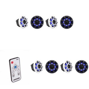 Kicker 51MSC654 - MSC 6.5-Inch Premium Marine 4-Ohm LED Coaxial System, (4) Pairs w/ 41KMLC LED Remote - 1 of 4