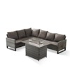 Buenhomino 4 Pieces Outdoor Patio Furniture Set with 41” Fire Pit Table, Rattan Patio Sectional Sofa Conversation Set with 50000BTU Propane Fire Pit - 2 of 4