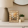 Decorative Rectangle Picture Frame with Hexagon Border - Stylish Photo Frame for Tabletop, Shelf Accent, or Living Room Decor - 10", White & Brown - 3 of 4