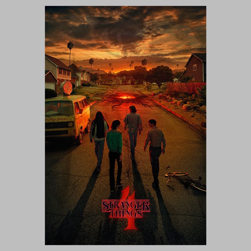 Boy's Stranger Things Four Friends Rift Apocalypse Poster Pull Over Hoodie, 2 of 5