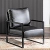 VYNXARIA Classic Mid Century Modern Accent Chair in Black PU Leather with Metal Frame - 2 of 4