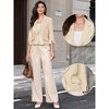 INSPIRE CHIC Women's 3/4 Sleeve Notched Collar One Button Business Casual Cropped Suit Blazer - 2 of 4
