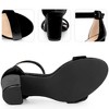 Perphy Women's Faux Velvet Ankle Buckle Strap High Chunky Heels Sandals - 3 of 4
