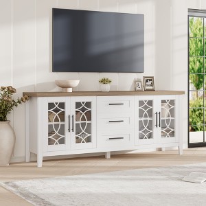 Garvee TV Stands for Living Room, Entertainment Center with Glass Door, Television Stands 2 Storage Door & 3 Drawer & Adjustable Shelves for Bedroom - 1 of 4