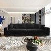 102.4 Inch Convertible Lounge Sofa with 3 Ottomans, 4-Seat Cloud Couch with Cushions, Corduroy Lounge Sofa with Wood Frame-Coolbibila - 3 of 4