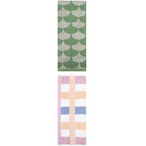 REGALWOVEN Geometric Cotton Soft Absorbent Decorative Hand Towel Set for Bathroom 13" x 29" 2 Pcs - 1 of 4