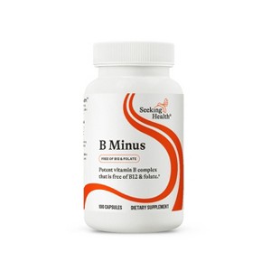 Seeking Health B-Minus, Vitamin B Complex to Support Methylation, MTHFR Support, Methyl-Free, Niacin, Biotin Supplement for Women, (100 Capsules) - 1 of 4