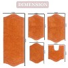 Waterford Collection Tufted Bath Rug, Extra Soft and Absorbent, Non-Slip Plush Bath Carpet, Machine Wash, bath rug for Bathroom, 5 Pcs Set, Terracotta - 3 of 4