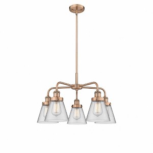 Cone - 5 Light Stem Hung Chandelier In Art Deco Style-14.75 Inches Tall and 24.25 Inches Wide - 1 of 1