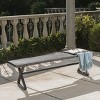 Vynxaria Patio Benches - 63" Modern Industrial Dining Bench with Gray/Black Finish - 2 of 4