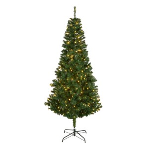 National Tree Company 7.5' First Traditions Pre-Lit Linden Spruce Artificial Christmas Tree Warm White LED Lights - 1 of 3