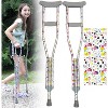 My Crutches - Fashionable Designed Crutches w Underarm Pad for Kids/Adults w Adjustable Handgrip & Length for Heights 4'5" to 5'2" (Doodles) - 2 of 4