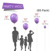 PartyWoo Balloons Lavender Light Purple 18 12 10 5 Inch 85 pcs - 2 of 4