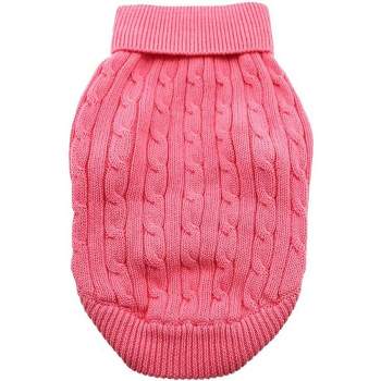 Unique Bargains Elastic Soft Dog Sweater Cable Knit Pet Clothes Red ...