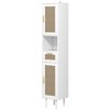 HOMCOM Tall Bathroom Storage Cabinet with Rattan Doors, Freestanding Bathroom Cabinet with Open Shelf, Drawer, Cabinets - 4 of 4