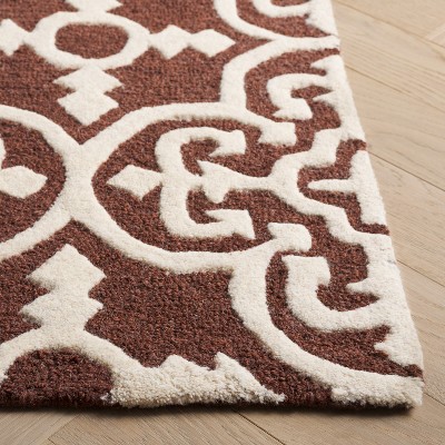 Handmade Dark Brown and Ivory Tufted Wool Area Rug