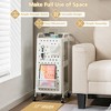 Tangkula 3-Tier Utility Storage Cart Metal Rolling Trolley w/ DIY Pegboard Baskets - 4 of 4
