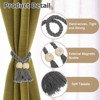 Unique Bargains Hand Woven Wooden Ball Decorative Magnetic Curtain Tiebacks - 4 of 4