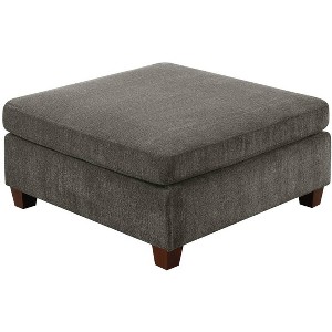 Sapphtopaz Modern Ottoman with Chenille Upholstered Square Foot Stool with Wood Legs Cushion Seat Footstool for Living Room, Entryway - 1 of 4